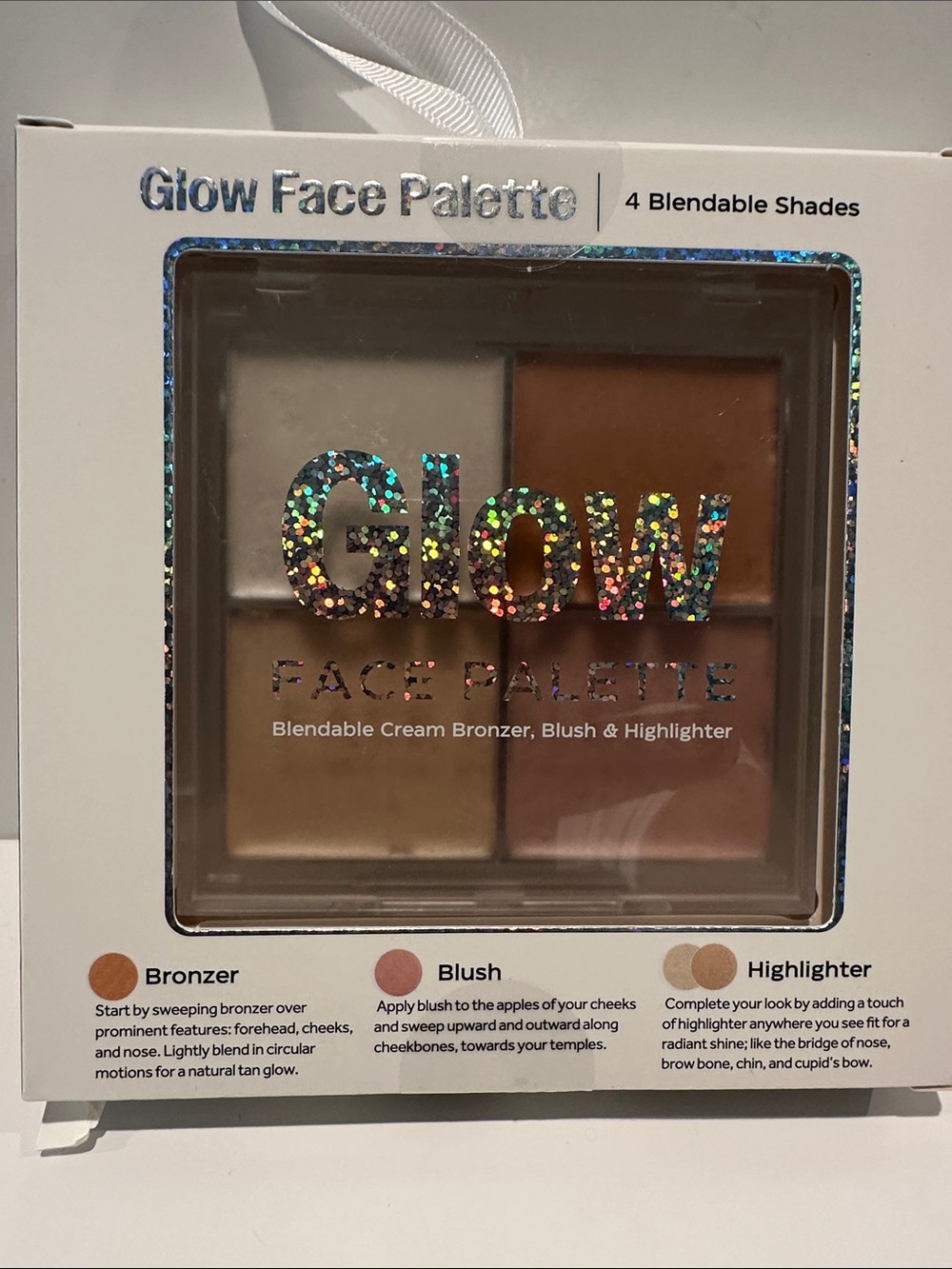 Enchante Glow Face Palette with (4) Blendable Cream Bronzer, Blush & Highlighter